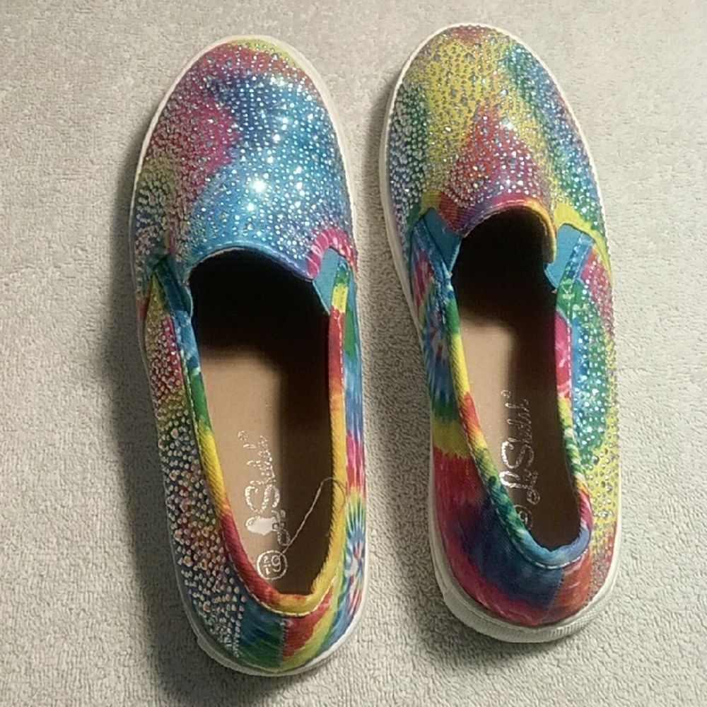 Yellow and Green Casual Sneakers with Holographic Finishk